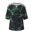 thumbnail image 4 of Sexy mujer Casual impreso media manga Halter collar Clod hombro pulóver blusa camiseta Tops Fridja bn1680, 4 of 5