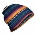 thumbnail image 1 of Abstract Geometry Unisex Beanie, Waves Inspiration, Hiking Outdoors, Dark Purple Pale Orange, by Ambesonne, 1 of 1