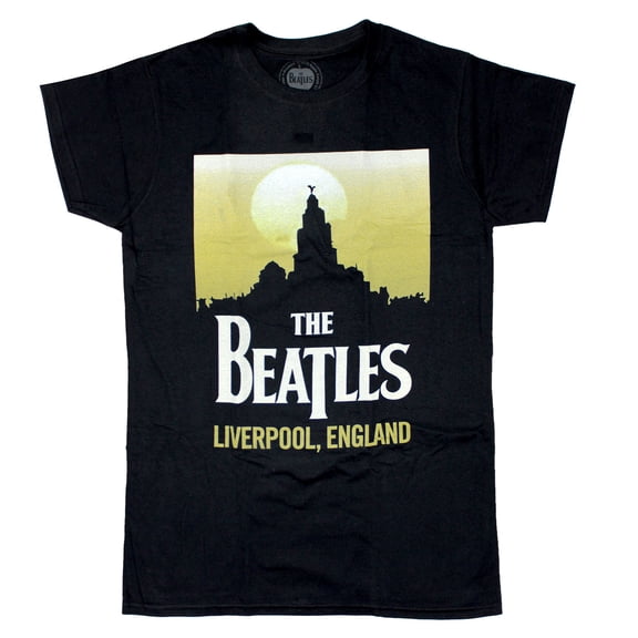 Beatles Liverpool, England Girls Jr Fashion Top Large Black