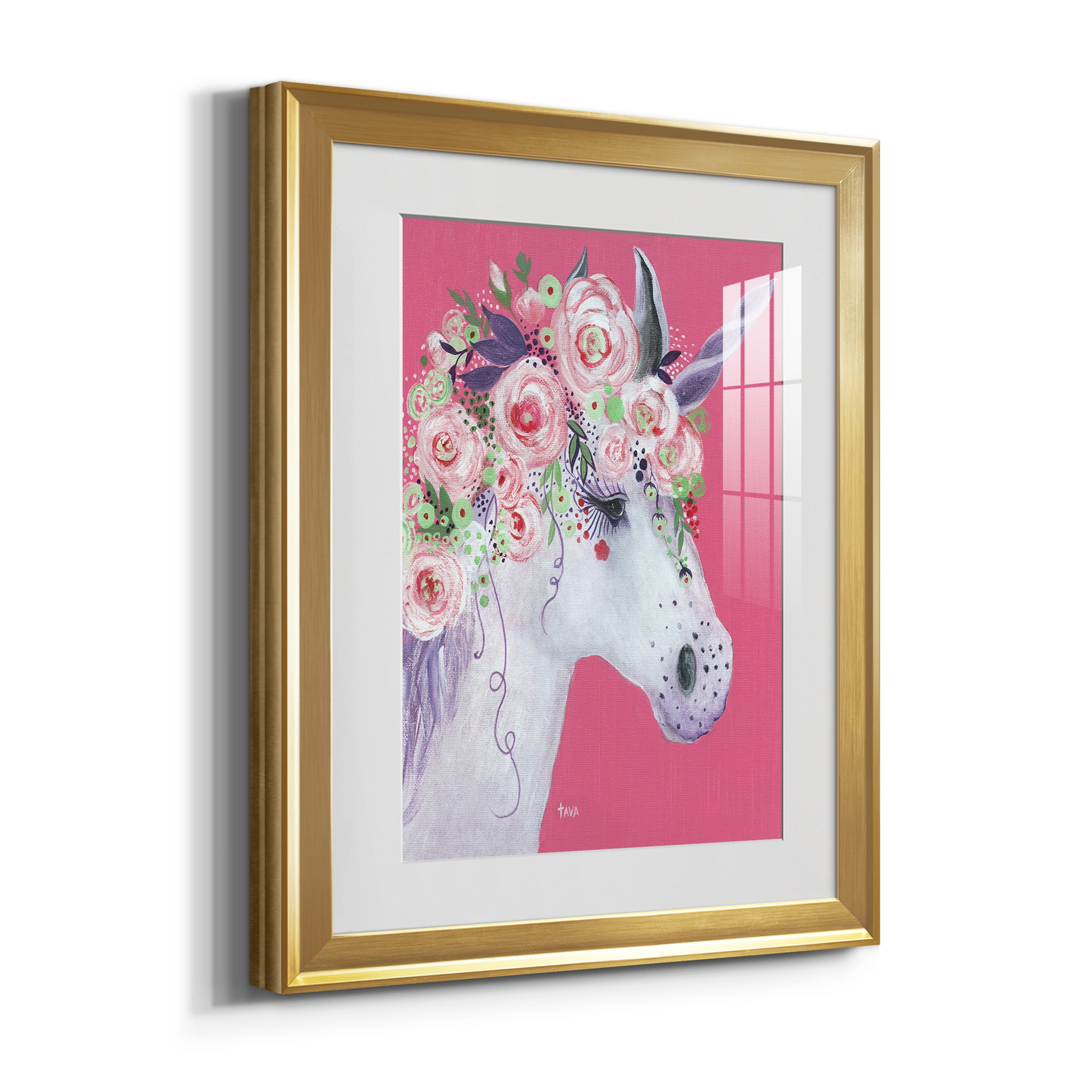 Unicorn II Premium Framed Prints Set of 3 - Ready to Hang - 18 x 24 Each - Gold Frame