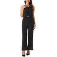 thumbnail image 1 of INSPIRAR CHIC Conjunto de Dos Piezas Casual Sin Mangas Top Corto Cuello en V Pantalones de Pierna Ancha Sudaderas L Negro, 1 of 6