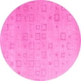 thumbnail image 1 of Ahgly Company Indoor Round Solid Pink Modern Area Rugs, 5' Round, 1 of 4