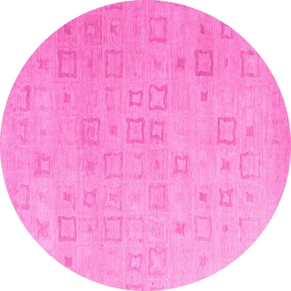 Ahgly Company Indoor Round Solid Pink Modern Area Rugs, 5' Round