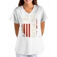 thumbnail image 5 of AHMOMEI S-5XL Plus Size Women's 250 Anniversary USA Womens Scrub Top Stars Stripes Nurse Working Uniforms with Pocket White XXL, 5 of 6