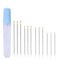 thumbnail image 1 of KAKOWELY 12 Pcs Four Sizes Stainless Steel Needles Large Hole Golden Tail Needles Knitting Needles Sewing Needles with A Storage Barrel,3.82"X0.55"X0.55", 1 of 4