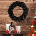 thumbnail image 2 of SSBSM 30/40cm Christmas Wreath Black Color Circle Ornament Holiday Party Scene Layout Decorative Props LED Glowing Wreath Merry Christmas Home Decoration Holiday Supplies, 2 of 8