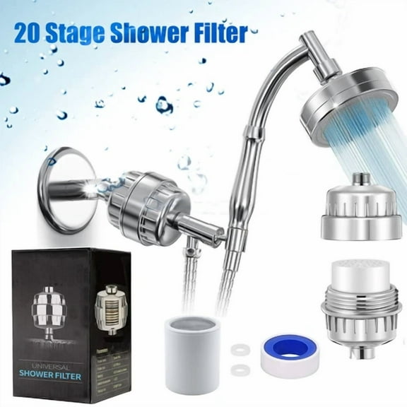 20 Stage Shower Filter For Hard Water Softener Remove Chlorine & Flouride.