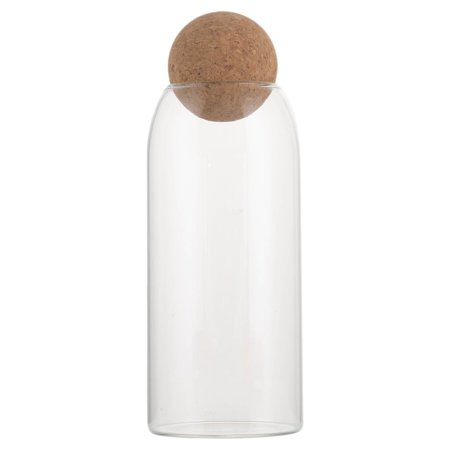 1300ml Cork Lid Glass Jars for Coffee Tea and Sugar Storage High Borosilicate Canisters with Airtight Seal Stylish Dry Food Containers for Kitchen Pantry Organization