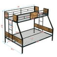 thumbnail image 4 of Jopath Bunk Bed Twin over Full, Bunk Bed Frame with 2 Side Ladder and Guardrails Metal Bunk Bed for Teens Adults Black & Brown, 4 of 9