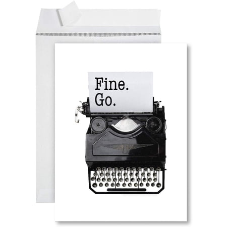 Koyal Wholesale Funny Jumbo New Job Card With Envelope 8.5 x 11 inch, Farewell Retirement Office Card, Fine. Go.