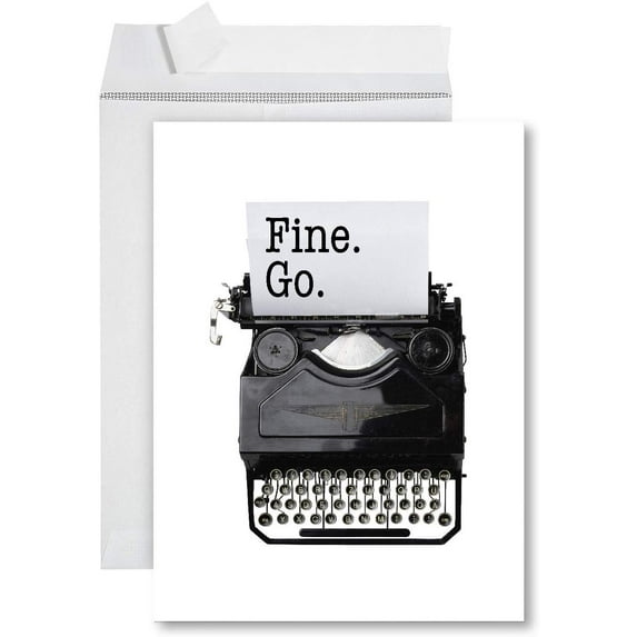 Koyal Wholesale Funny Jumbo New Job Card With Envelope 8.5 x 11 inch, Farewell Retirement Office Card, Fine. Go.