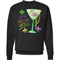 thumbnail image 2 of Inktastic Let the Good Times Roll Mardi Gras Goblet and Beads Adult Sweatshirt, 2 of 4