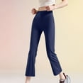 thumbnail image 4 of biudgviw Womens Yoga Pants High Waisted Workout Flare Pants Lightweight Casual Slim Fit Athletic Bootcut Cropped Trousers, 4 of 7