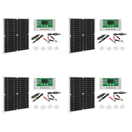 

4X 12W Solar Panel Kit 60A 12V Battery Charger with Controller Boat
