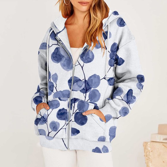 EGNMCR Womens Plaid Shacket Jacket, Long Sleeve Button Down Fleece Hooded Jackets, Warm Coat Women's Casual Printed Long Sleeve Zipper Hooded Tops Blouse With Pocket Sweatshirt Jackets Women Coat
