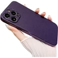 thumbnail image 1 of Compatible for iPhone 14 Pro Max Case Simple Solid Color Electroplated Pattern Leather Design for Women Girls Fashion Slim Soft Flexible TPU Rubber for iPhone 14 Pro Max-Purple, 1 of 5