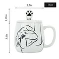 thumbnail image 3 of 16oz Black and White Bulldog Ceramic Coffee Mug with Phone Stand Holder Lid, Modern Line Art Dog Mug, Microwave Dishwasher Safe Cup, Gift for Dog Lovers, 3 of 8