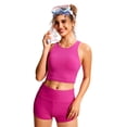 thumbnail image 3 of Top de Bikini CRZ YOGA con Espalda Racer, Acolchado, Cuello Alto Morado XL, 3 of 5