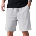 thumbnail image 2 of Dwellite Mens Shorts Waffle Knit Drawstring Shorts Stretch Elastic Waist Summer Beach Lounge Sweat Short Pants with Pocket 2026 Light Gray L, 2 of 8