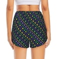 thumbnail image 2 of Lsque Mardi Gras Strings of Beads Printed Women's Running Shorts with Liner Pockets,Elastic Quick Dry Workout Athletic Gym Yoga Shorts,Womens High Waist Shorts-Small, 2 of 9