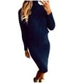 thumbnail image 1 of JHLZHS Robes Aguichant pour Femmes et Robe d'Hiver Col Roulé Tricoté Couleur Unie Ensemble Chandail Jupe Robe Blanche Robes d'Été pour Femmes, 1 of 5