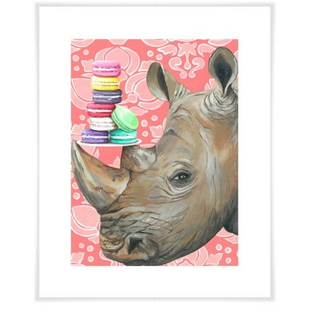 East Urban Home Macaroon Rhino by Heather Gauthier Art Acrylic Painting Print