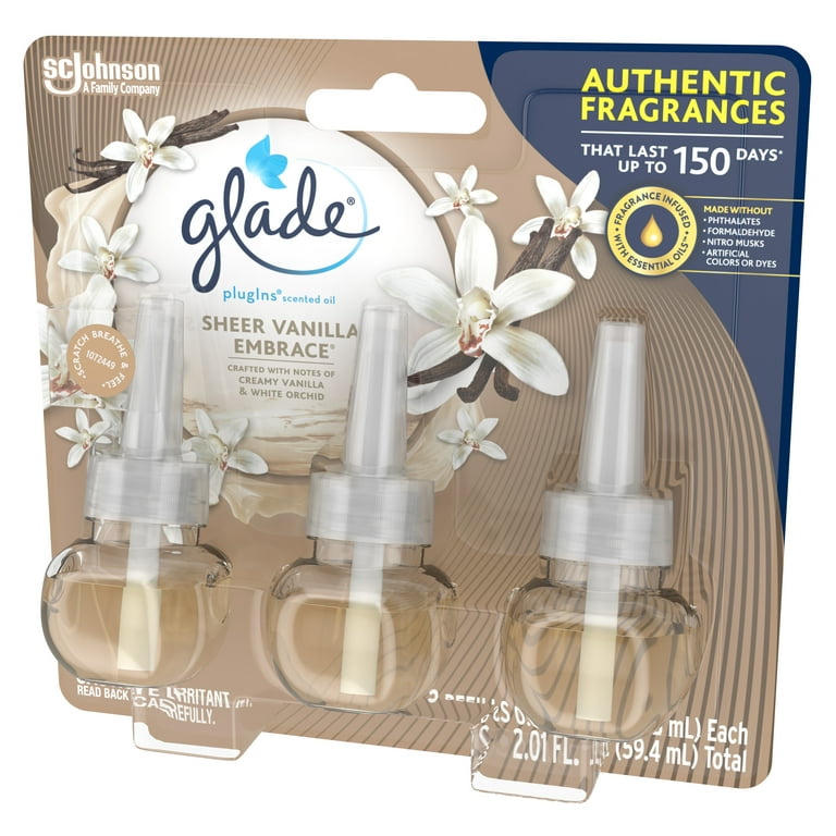 Glade Plugins Scented Oil Air Freshener Sheer Vanilla Embrace Refill -  1.34oz/2ct : Target