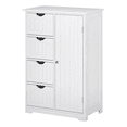 thumbnail image 1 of kleankin Bathroom Storage Cabinet with 4 Drawers and Adjustable Shelf White, 1 of 10