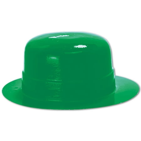 Club Pack of 48 St. Patrick's Day Miniature Green Plastic Derby Hat Costume Accessories 4.75