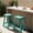 Aqua, variant on Set of 2 Outdoor Bar Stools 24", HDPE Weatherproof Patio Saddle Seats, White