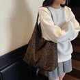 thumbnail image 5 of HUISZJ Leopard Print Shoulder Bag, Women Top Handle Bag, Large Capacity Tote Bag Simple Commuting Bag for Work Travel Outdoor (Black), 5 of 10