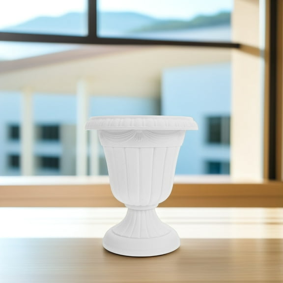Raindrops Antique Roman Column Flower Pot, White PP, Ideal for Indoor Planting