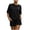 Black, variant on Hulanddfd Women's Set Solid Short-Sleeve Round-Neck Split-Hem Top and Shorts Athletic Set Army Green Size M
