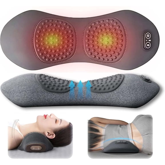 2026 New 3-in-1 Back Massager with Traction, Vibration & Heat Therapy for Neck, Shoulder & Back Relief (Dark Gray)