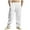 White, variant on Capri Pants For Men Cotton Lined Wide Leg Summer Pants Drawstring Elastic Waist Casual Loose Wide Leg Pants Drawstring Pockets Black