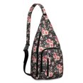 thumbnail image 1 of Hummingbird Garden Shoulder Bag - Artistic Floral Scene, Durable Multi-Functional Daypack, 1 of 4