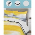 thumbnail image 4 of Quilts Twin Size, Yellow Grey Ombre Soft Comforter Bedding Set for Bed, Oil Painting Modern Abstract Art Lightweight Quilted Bedspread with Pillow Cover(2 Pieces) for All Season, 68x86 Inch, 4 of 6