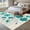 Blue, variant on Round Area Rug 3 Ft, Turquoise Flowers Washable Non-Slip Circle Carpet for Living Room/Bedroom, Spring Retro Watercolor Botanical Floral Low-Profile Small Floor Mats Collection Rugs for Indoor