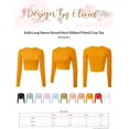 thumbnail image 4 of ORUYROP Women's Solid Long Sleeve Round Neck Crop T Shirt Top, 4 of 4