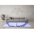 thumbnail image 3 of Ahgly Company Machine Washable Indoor Round Abstract Blue Modern Area Rugs, 3' Round, 3 of 4