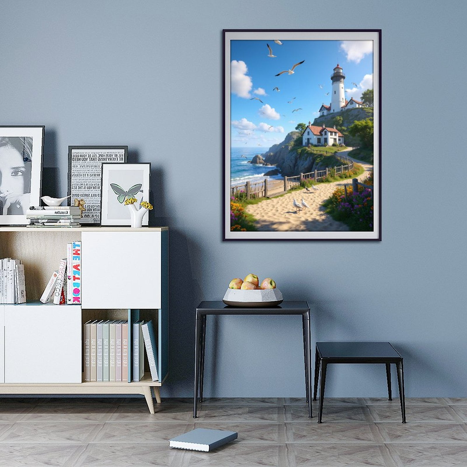 Diamond Art Kit for Adults, Coastal Lighthouse Scenic Pathway Diamond Painting for Adults Beginners, DIY Diamond Art Painting Kits, 5D Diamond Painting Crafts for Home Decor 12x16 Frameless