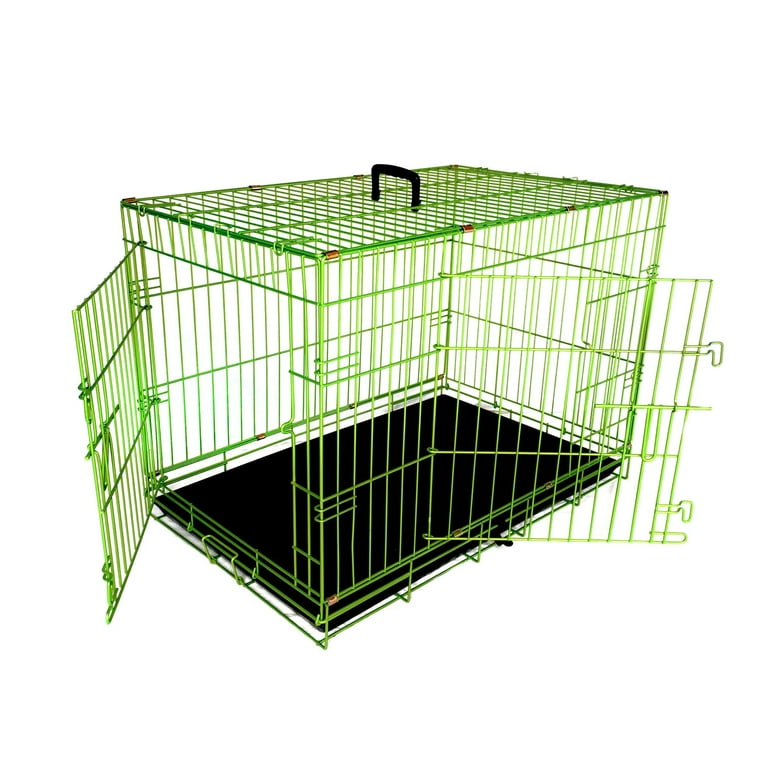 Pet Expressions 24 Inch Green Colored Metal Wire Dog Crate Available in Various Sizes and Colors