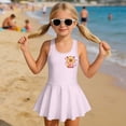 thumbnail image 3 of FUIALDOLG Cartoon Capybara One Piece Swimwear for Girl Quick Drying Kids Beach Bathing Suit with Skirt Sleeveless Tank Top A-Line Flowy Dress for Swimming,Beach Vacation,Water Active 8-9 Y, 3 of 8