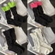 thumbnail image 3 of Calcetines finos de malla para mujer, medias de estilo Harajuku con bloques de colores neón, ribete con volantes, retales, fruncidas, holgadas, elásticas, medias de burbuja de tubo, 3 of 4