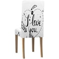 thumbnail image 3 of KXMDXA I Love You to The Moon and Back Valentine's Day Stretch Chair Cover Protector Seat Slipcover for Dining Room Hotel Wedding Party Set of 4, 3 of 5