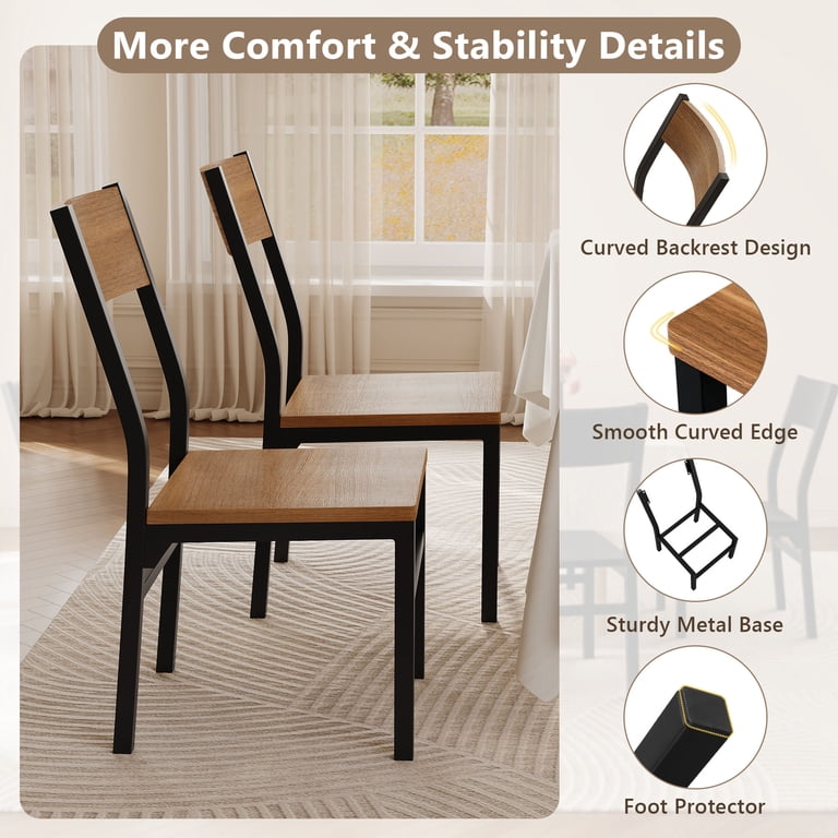 iPormis Dining Chairs with Curved Back, Set of 6 photo 4
