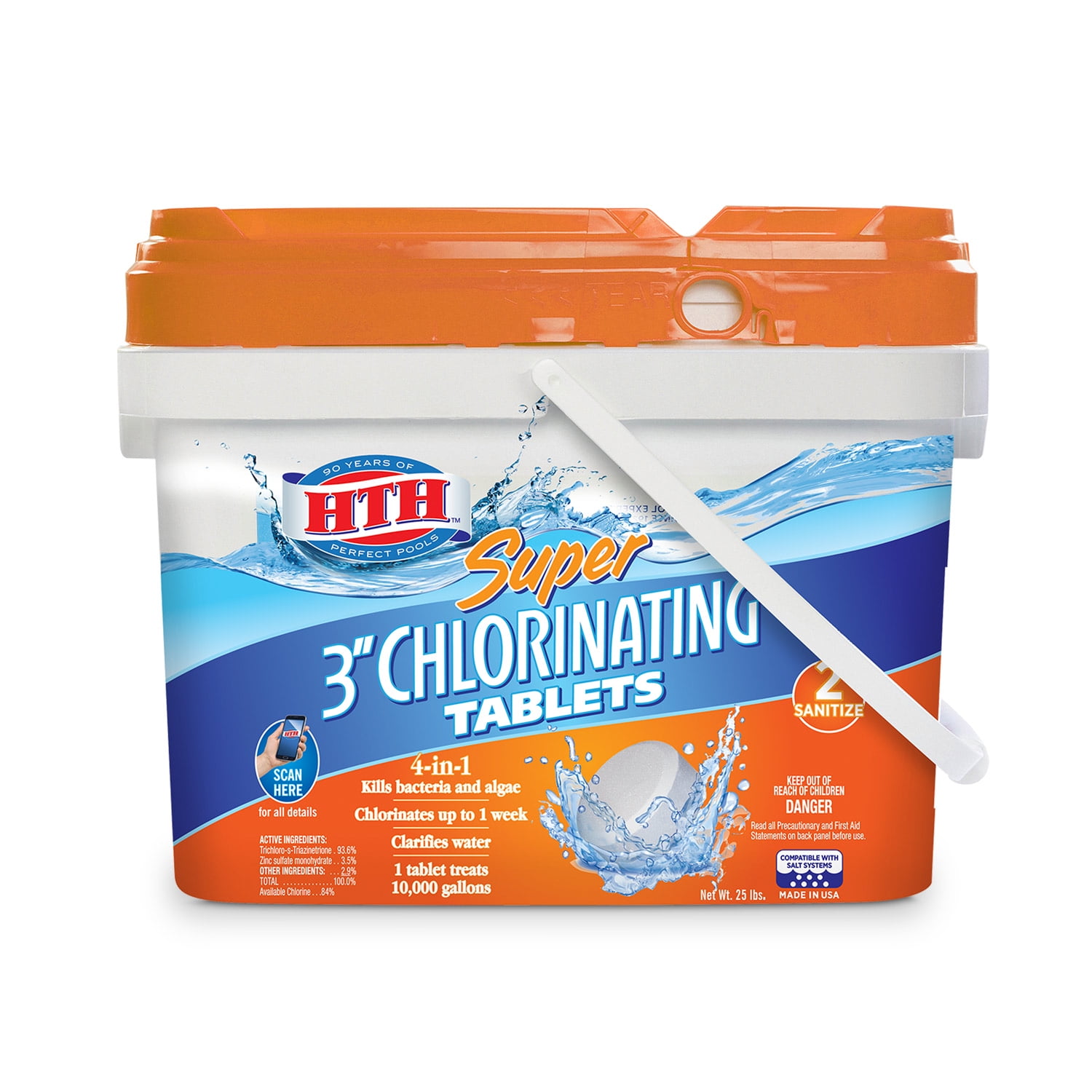 hth Pool 4in1 Super 3" Chlorinating Tablets, 25 lb BrickSeek