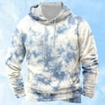 thumbnail image 2 of XIAOCHA Men's Monochrome Tie Dye Print Pullover Hoodie Oversized Long Sleeve Hooded Sweatshirt With Kangaroo Pocket Soft Bold Casual Hoodies, 2 of 5