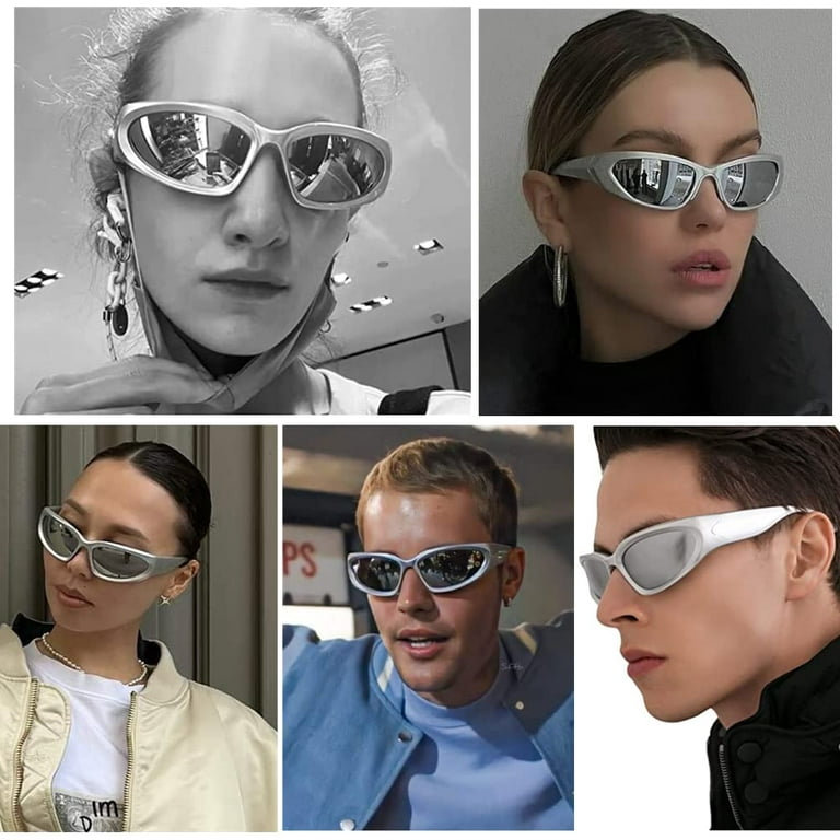 Retro Steampunk Sunglasses Designer Y2k Silver Mens Women Outdoor Shades  Glasses