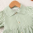 thumbnail image 6 of YDFCWXW Girls Summer Spring Dresses Toddler Girl Clothes Short Sleeve Button Up Casual Preppy Sun Dress Summer Outfits (3-4 Years, Green), 6 of 9